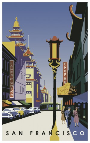 Vintage Poster, Chinatown San Francisco